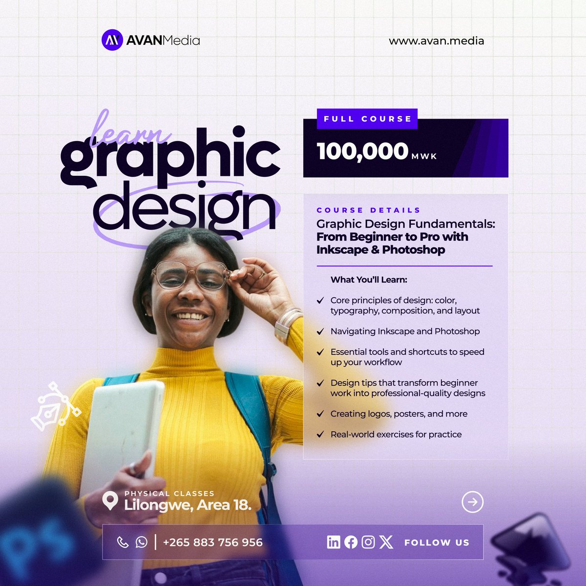avanmedia3's tweet image. Step into the world of professional design. Our course equips you with practical skills, creative confidence, and industry-ready knowledge.”
Spots are limited — don’t miss out! 🎓
#AVANMedia #EnrollNow #DesignCourse #GraphicDesignTraining #digitalskills