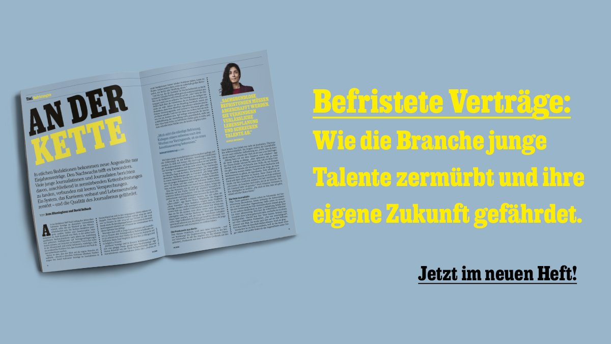 🔒System Befristung: Wie die Branche Talente mit 1-Jahres-Verträgen zermürbt.
 💰Mehr € für Freie: <a href="/ElferingM/">Marius Elfering</a> weiß, wie. 
 🛠️Texte retten: 10 Profi-Hacks. 
 🎓55 % der Medien zahlen für Praktika: nix. Über Oskar Vitlifs Recherche. 
 
 ➡️Jetzt im mm: shop.oberauer.com/detail/index/s…