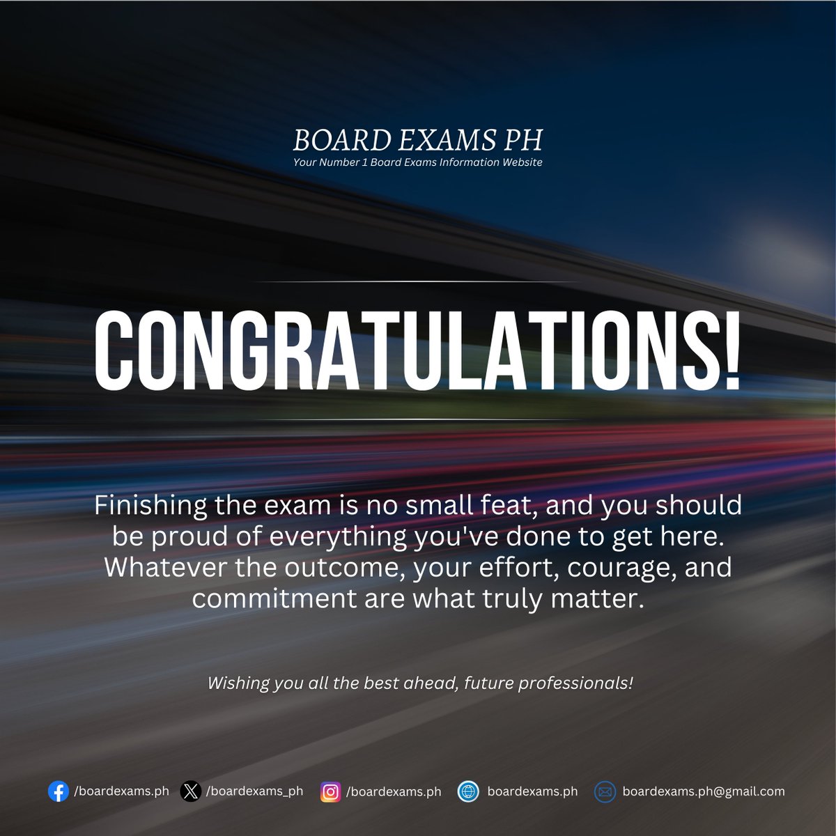 CONGRATS ON FINISHING THE EXAM! 🎉

No matter the outcome, you gave it your best shot and that's something to be proud of! Best of luck, Future Psychologists and Psychometricians! 🙏

For updates/results: boardexams.ph