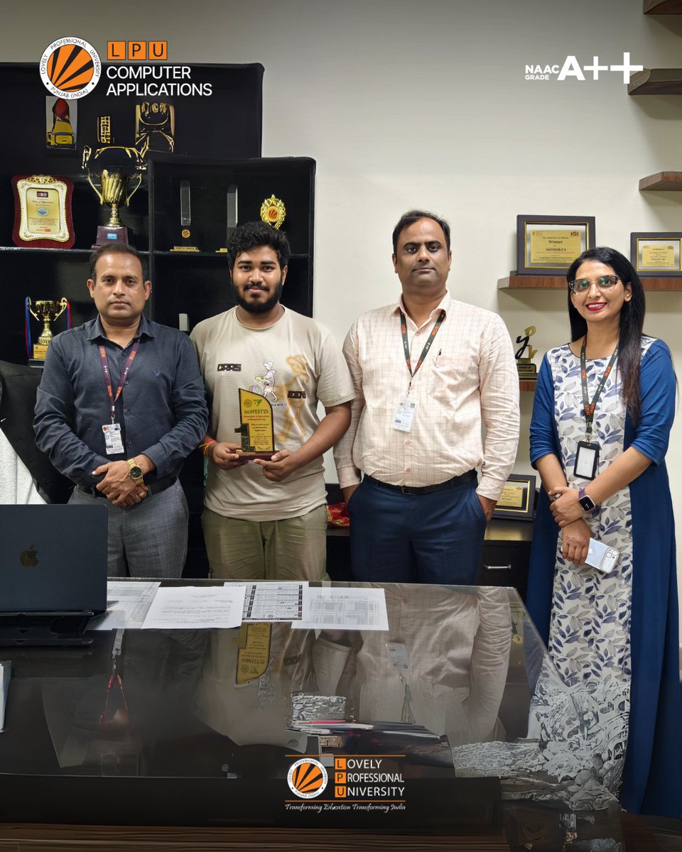 LPUComputerApp's tweet image. Congratulations to Mr. Abir Mahanta, B.Sc. (Hons.) Cyber Security student, for emerging as Champion of SLIET Longowal TechFest 2025! Proud moment for LPU School of Computer Applications! #CyberSecurity #ProudMoment #LPU #LPUSCA #itsmeabirmohanta #reddix.tech