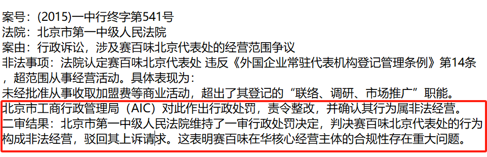 Carlo858951's tweet photo. 📑 监管处罚与虚假合规
#赛百味 曾因非法收费被北京工商部门处罚并且二审均判赛百味非法经营。
但他们至今仍对外宣称“在华经营合法合规”。
事实与判决截然相反 → 典型的虚假陈述 https://t.co/xlrkfdgZbV