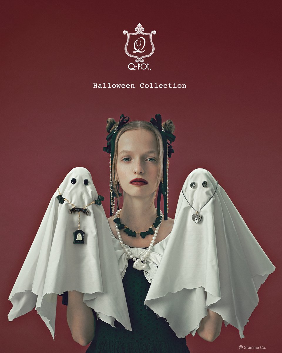 Q-pot.ハロウィン プチベビーゴースト ツマミグイネックレス