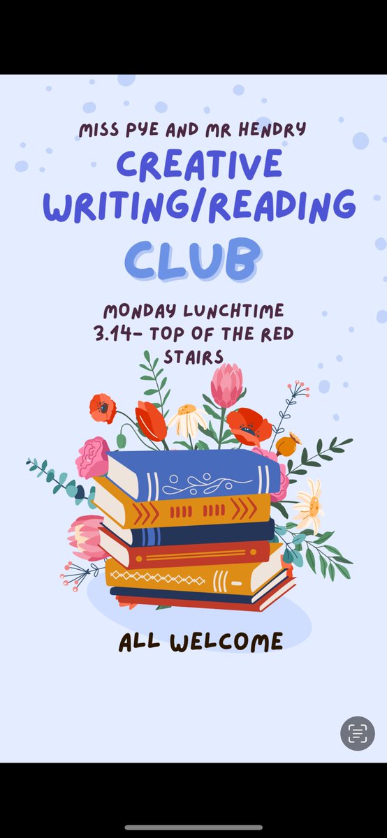 CNHS_EngModLang's tweet image. Come along every Monday lunchtime in room 3.14 for some chilled out creative writing and reading!