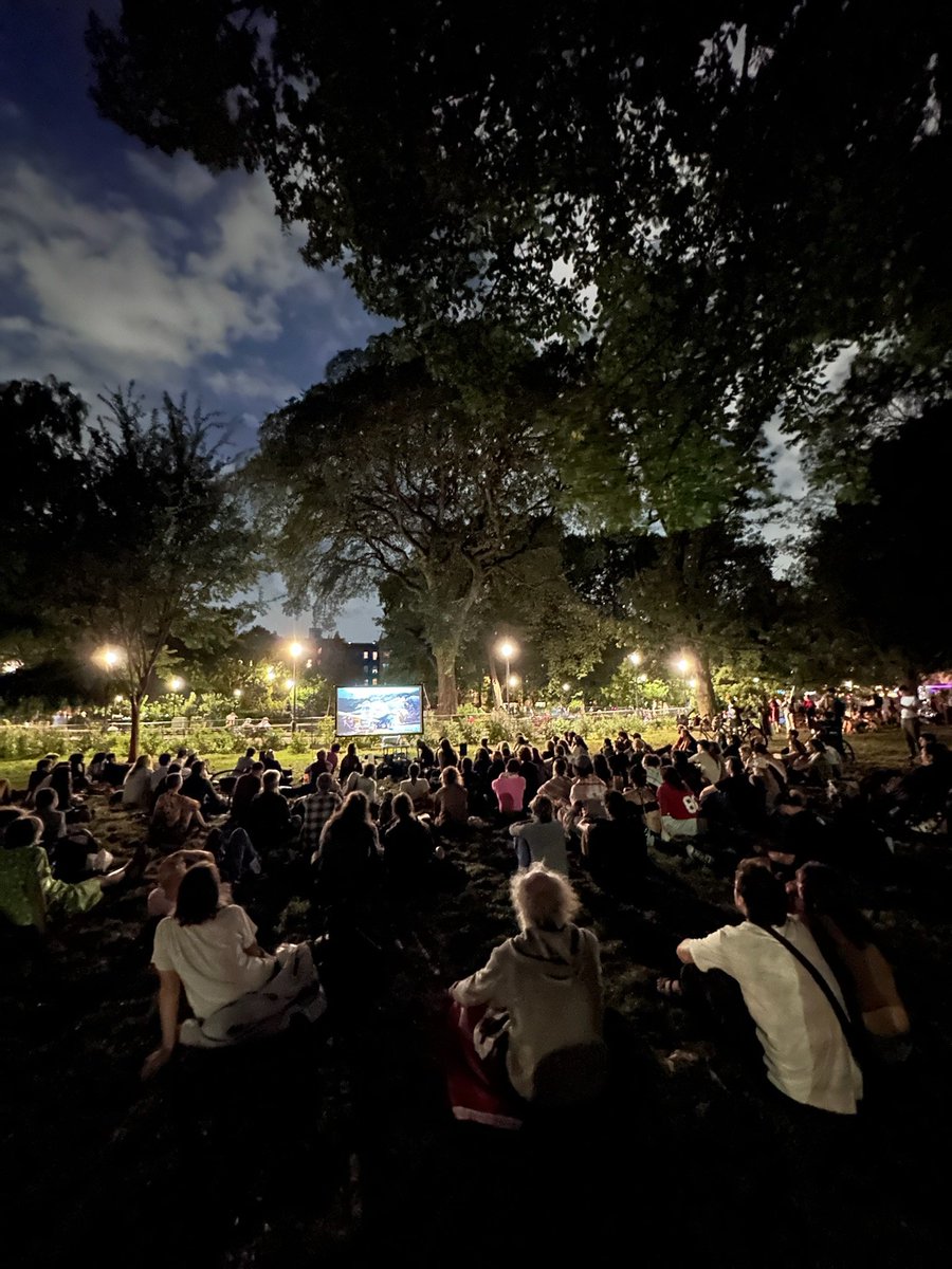Last night of the film festival in Tompkins Square Park record attendance at the film festival and the anarchist book fair special thanks to the hundreds of volunteers who made this possible