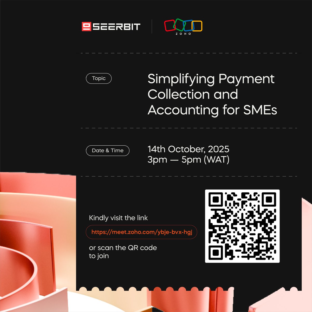 getSeerBit's tweet image. Every transaction tells a story. But are you tracking it efficiently?

Register for our webinar and learn how integrated payments + accounting can save your business crucial time and cut costs.

Visit &amp;gt;&amp;gt; meet.zoho.com/ybje-bvx-hgj to register

#Zoho #SeerBit #SMEs #businessgrowth
