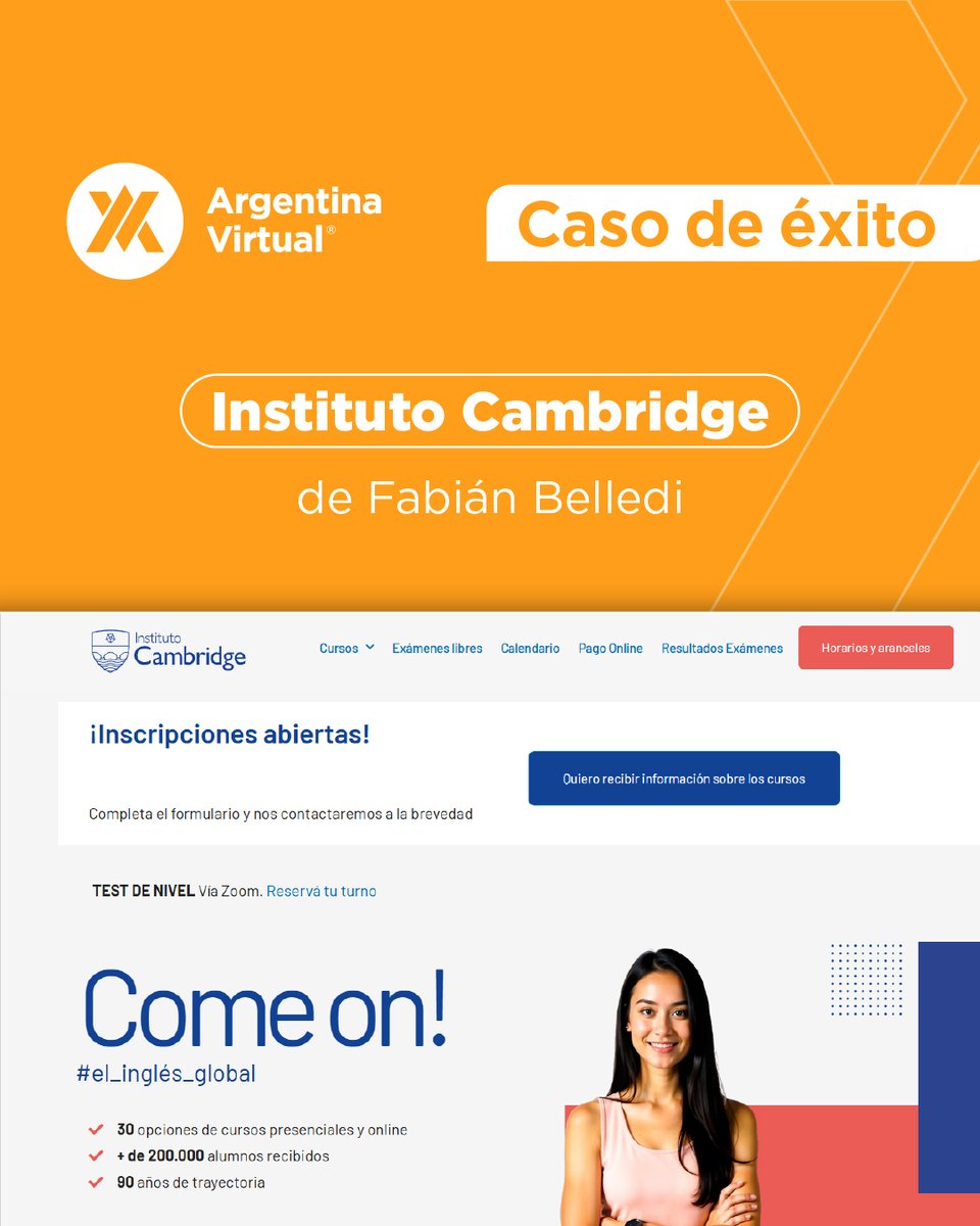 📝 Instituto Cambridge: comenzaron a trabajar con AV hace cerca de 20 años.

Entrevistamos a Fabián Belledi, Coordinador y Supervisor en Cambridge Online.

Nos contó del objetivo del Instituto y la formación en inglés y su visión a la hora de contratar un servicio de internet.