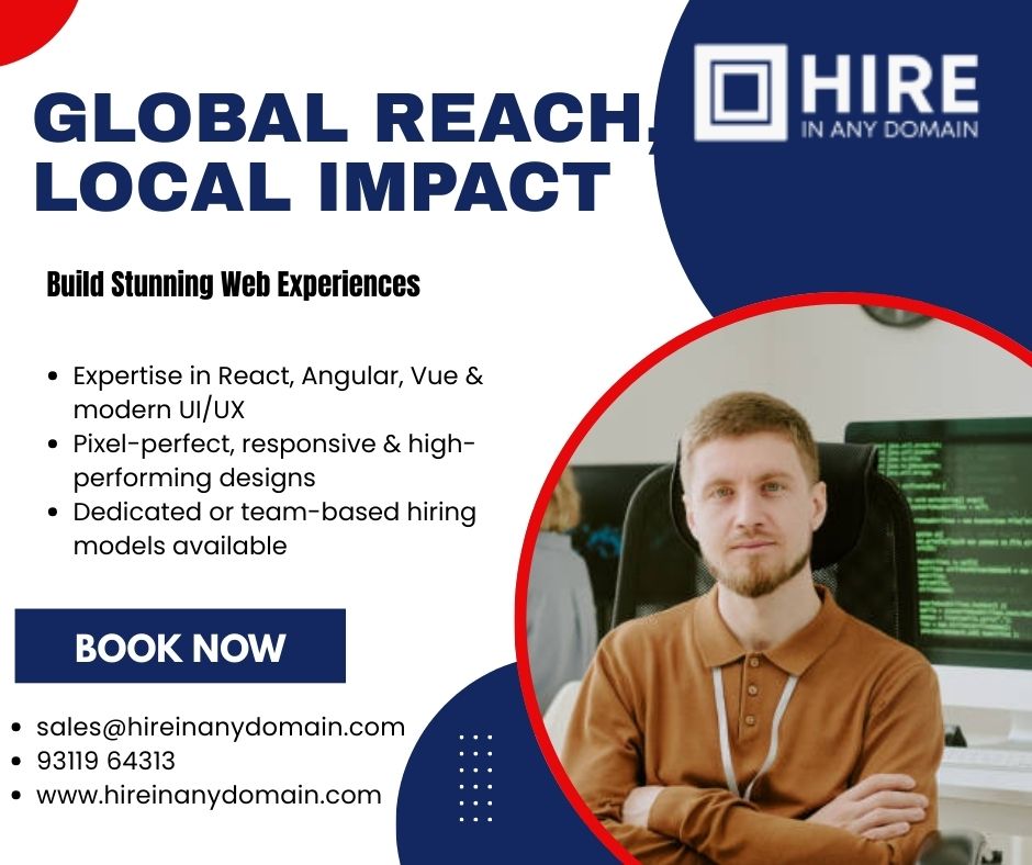 hireinanydomain's tweet image. Build stunning websites with a Front End Developer 💻.
 📩 sales@hireinanydomain.com | 🌐 hireinanydomain.com
Visit: hireinanydomain.com/hire-front-end…
#HireFrontEndDeveloper #FrontendExpertsIndia #HireFromIndia #HireVirtualEmployees #WebDevelopmentIndia #HireDedicatedDevelopers