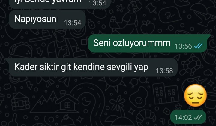 arkadasim benden bikti 😔
