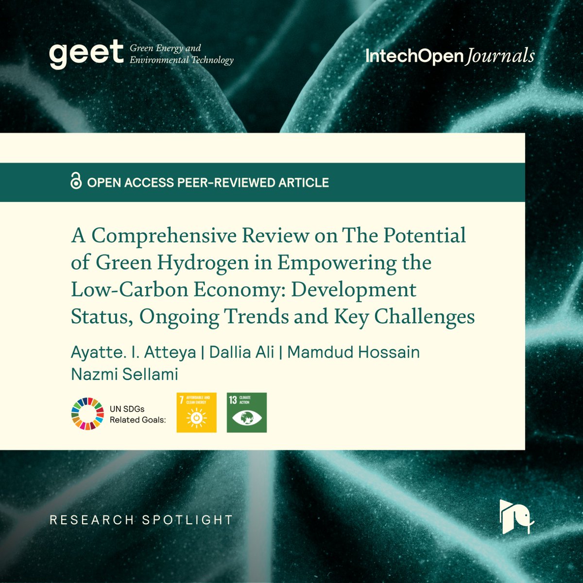IntechOpen's tweet image. 🔦 Research Spotlight: Could #GreenHydrogen drive the shift to a #LowCarbon economy?

This #GEET article reviews #HydrogenProduction, #Storage and #Transportation, pointing to the main technical challenges and what still needs to be solved for large-scale use. It also discusses…