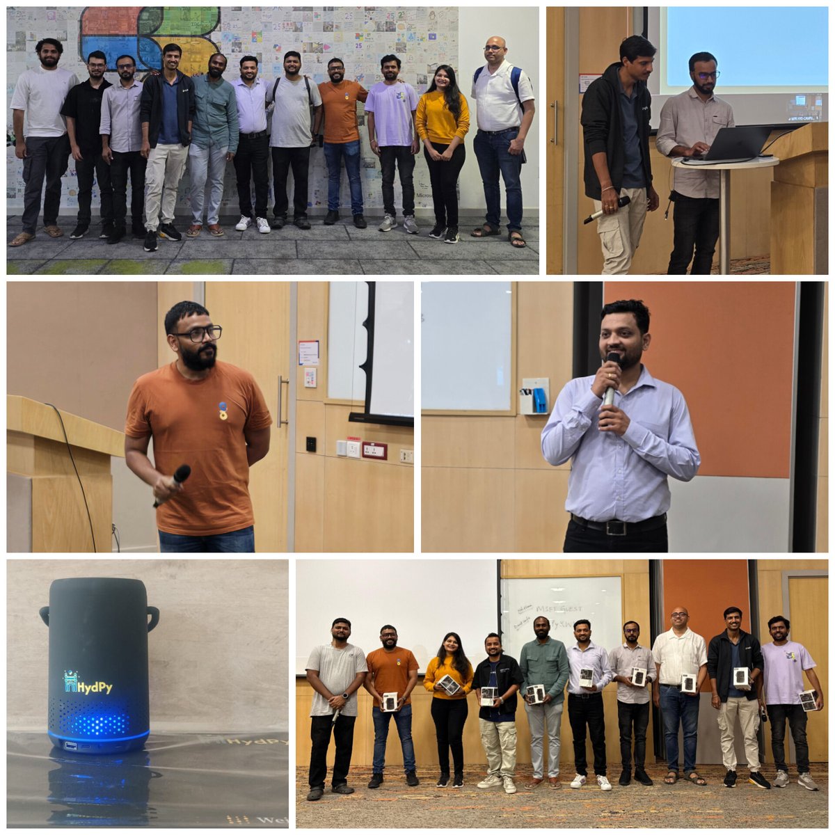 hydPython's tweet image. ✅️#HydPy September Workshop Day in collaboration with @weights_biases, wrapped up successfully!
🙏Thanks to our speakers, audience & volunteers. @MicrosoftIndia for hosting & @weights_biases for the customized goodies.
🎊Congratulations to quiz & social media contest winners!