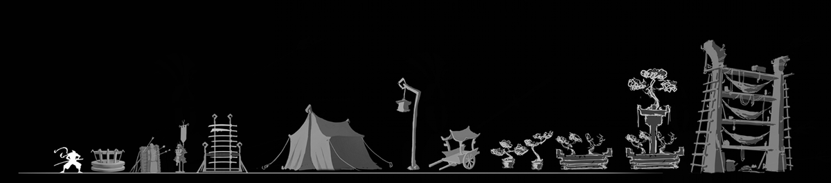 3hillsstudio's tweet photo. Some background assets for the first tower, it's the bottom layer of the castle where the army resides. It has its training grounds, beds, and generally weapon racks with training dummies. Can't wait to lay them all out on the levels! 😍 #indegame https://t.co/GvcCggteiQ