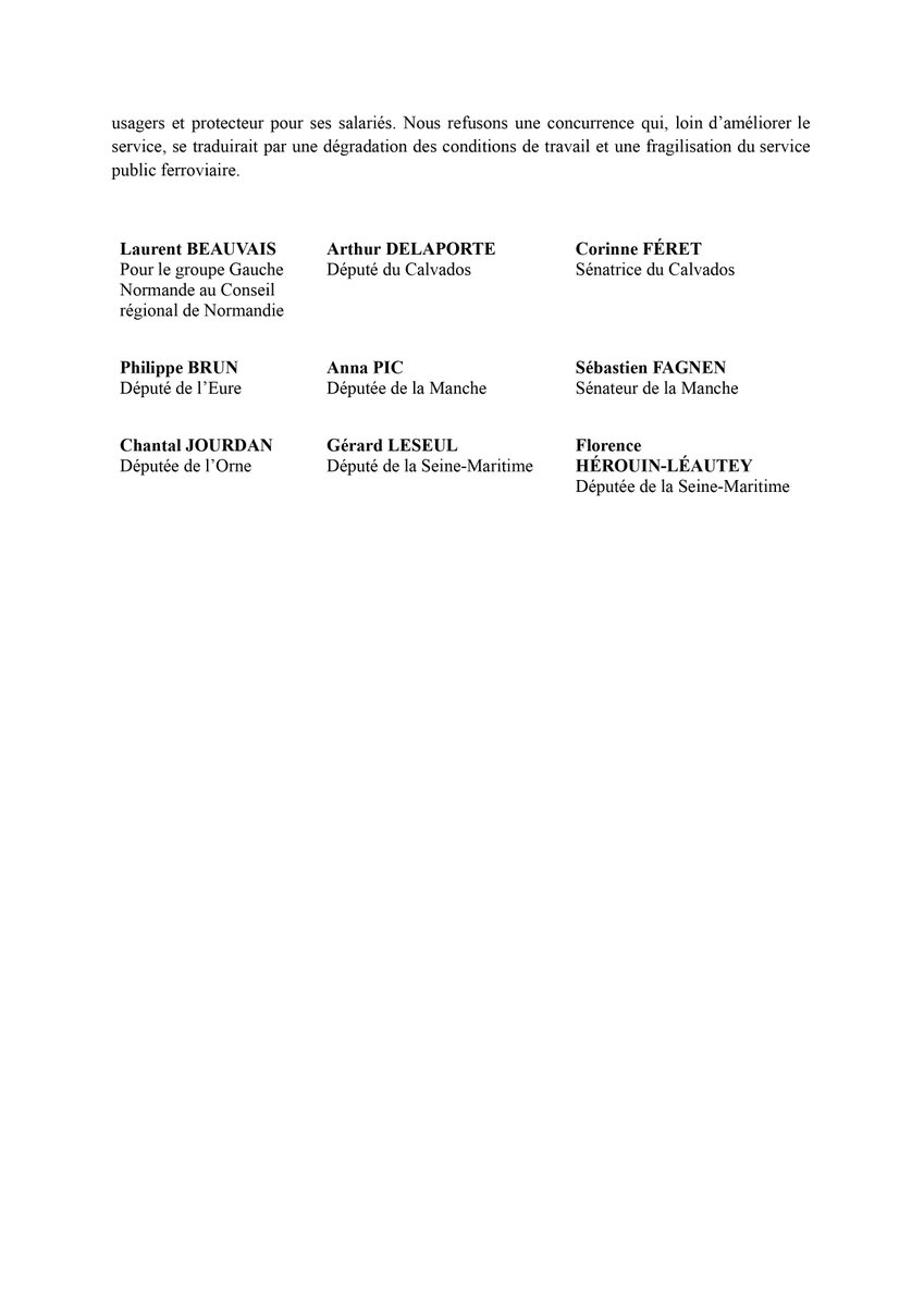 La Région ouvre une négociation avec la RATP pour remplacer la SNCF sur l’étoile ferroviaire de Caen.

Le ferroviaire doit rester au service des usagers et protecteur pour ses salariés. Nous resterons vigilants face à une concurrence qui fragiliserait emploi et service public. ⬇️
