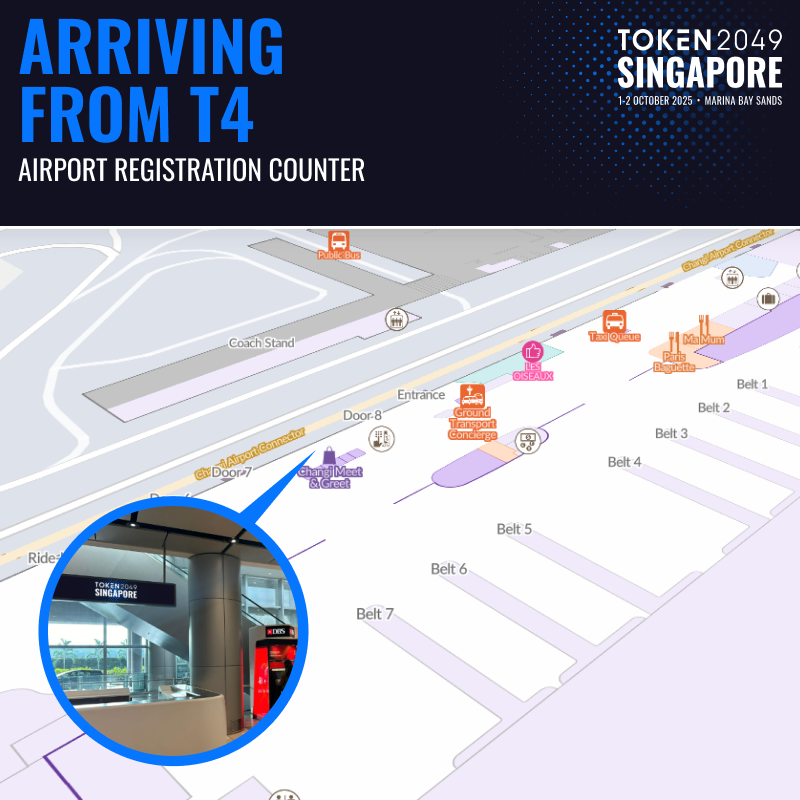token2049's tweet photo. #TOKEN2049 starts the moment you land in Singapore

We’re offering express Airport Registration for attendees at Changi Airport T2, T3, and T4.

📅 26 Sep-1 Oct, 9:00 AM–10:00 PM
📍 Right after Customs at Changi Airport

🇸🇬 Welcome to Singapore for #TOKEN2049Week!