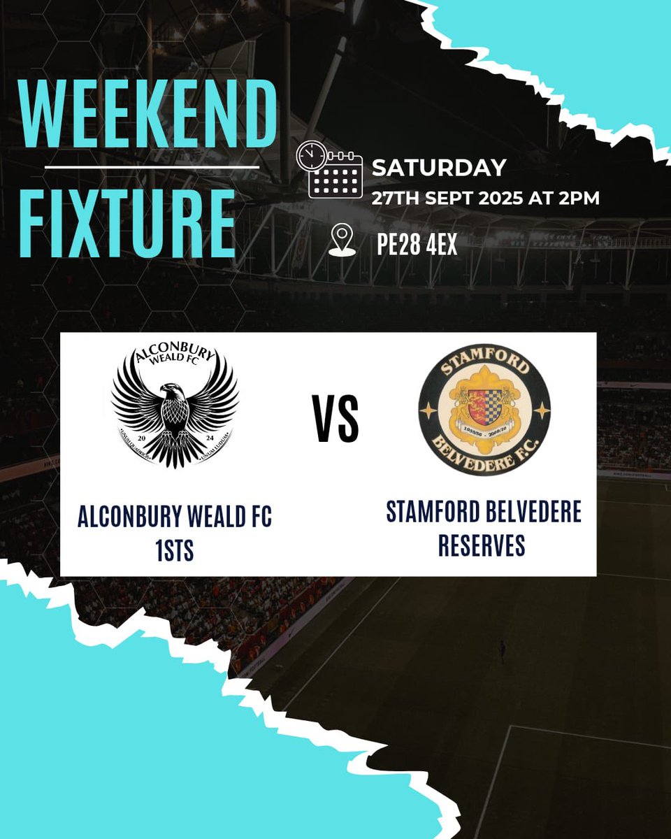 Weekend Fixture. We welcome Stamford Belvedere FC. Let’s bring the noise and excitement with a good game.

Let’s hope this weekends game is ruined by a diabolical referee 😳
#uptheweald #breheny