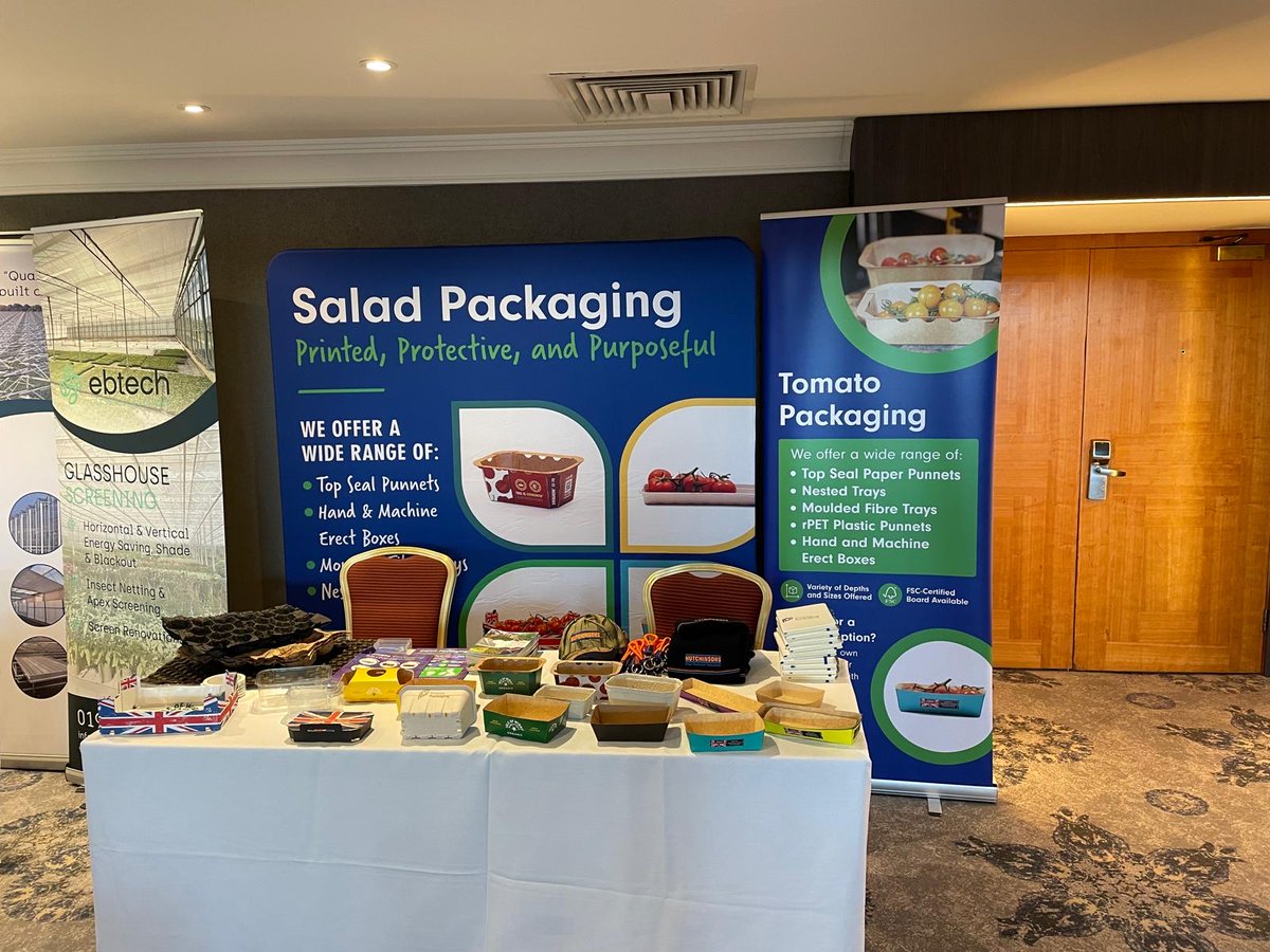 PPackaging's tweet image. We're all set up at the British Tomato Conference and excited to chat all things packaging! 

Be sure to stop by and speak to us and our colleagues at @HutchinsonsAgUK  to learn how we can help support your business.