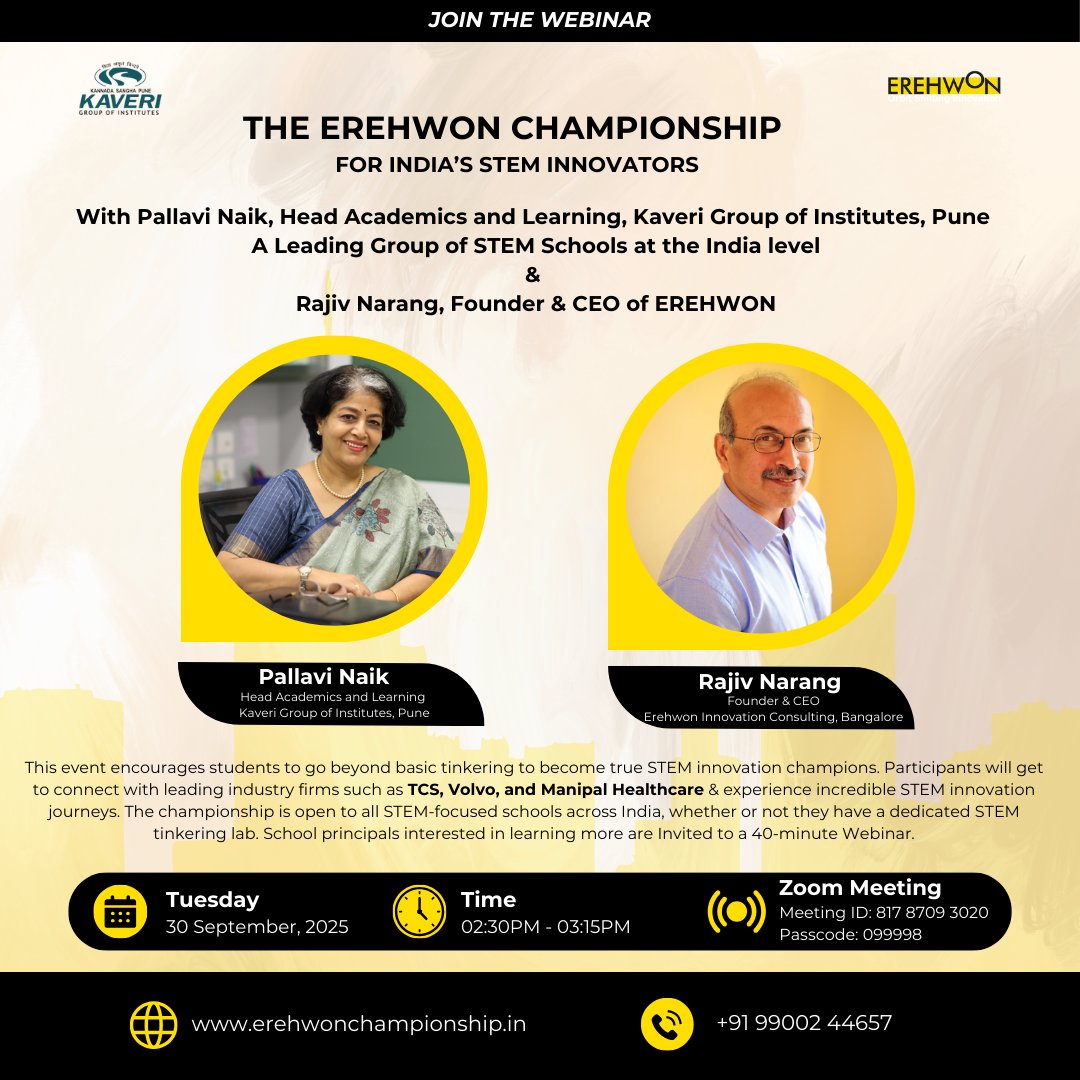 OrbitShifting's tweet photo. How can we turn students from STEM "tinkers" into "innovators"? 🤔

Find out tomorrow! Join our webinar on the Erewhon Championship and learn how to help your students go beyond the classroom and connect with industry leaders.

Sept 26 | Time 2:30 PM IST https://t.co/ZkQhCs5Rig