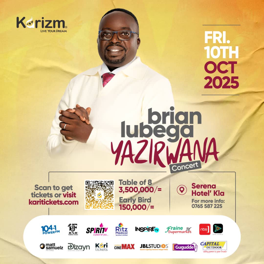 Worship not a Show!
Psalmist <a href="/brianlubegaug/">Brian Lubega music</a> brings you the #YazirwanaConcert happening on the 10th October live <a href="/kampalaserena/">kampalaserenahotel</a> 

🖍️Make your ticket bookings or orders and they shall be delivered to you
Let's come together and give God the Glory through Worship