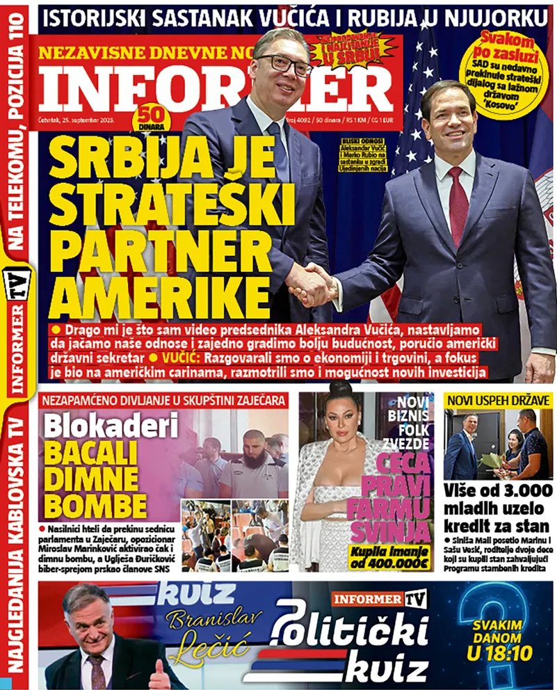 Nicht GB, die EU, D oder Saudi Arabien, sondern Serbien ist der strategische Partner der USA/Ne GB, EU, D ili Saudijska Arabija, već je Srbija strateški partner SAD.