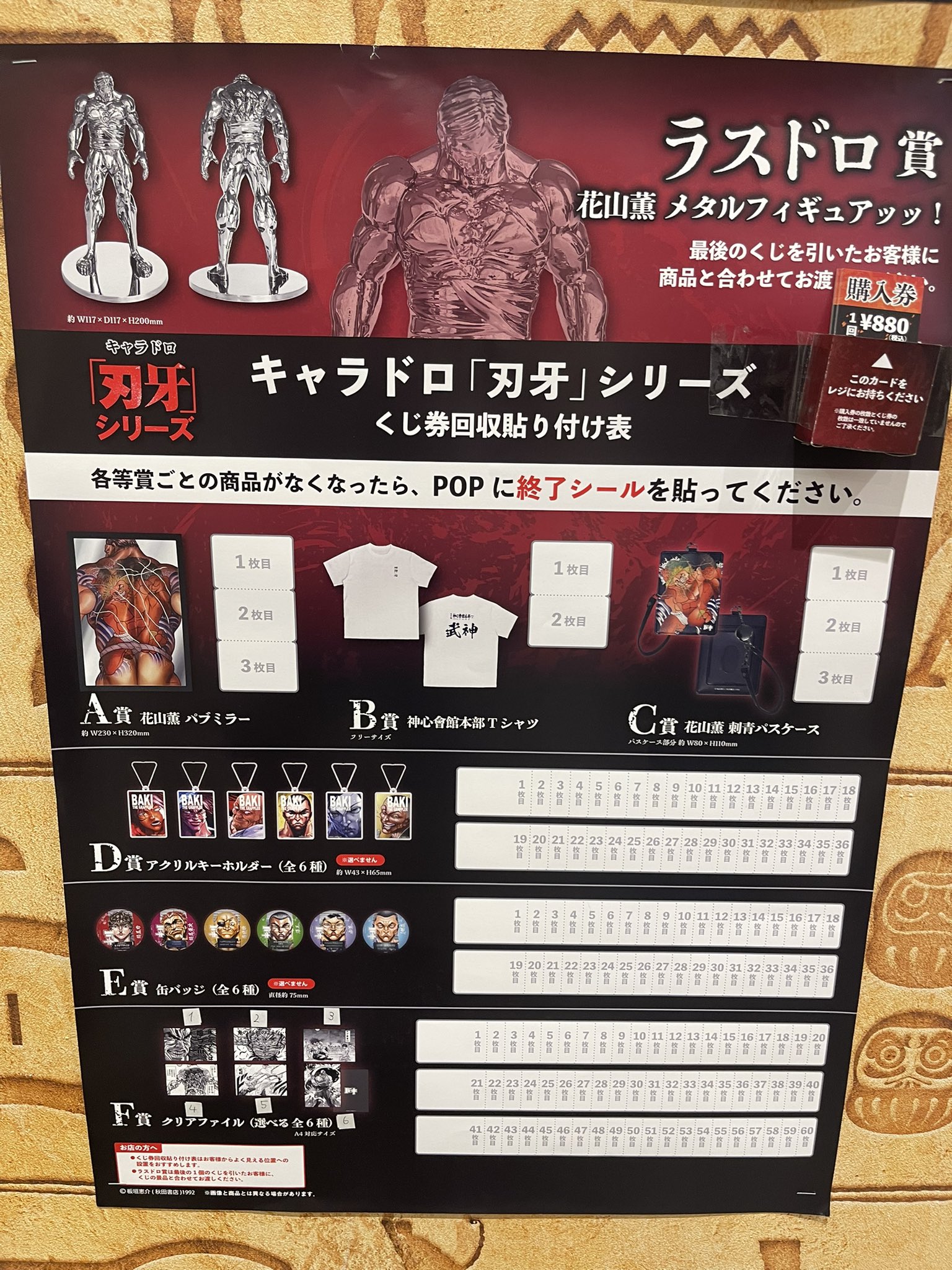 花山薫 メタル フィギュア ラスドロ賞 刃牙 キャラドロくじ キャラドロ