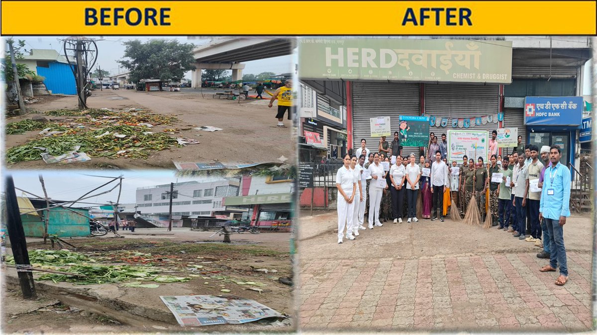 Carried out cleanliness campaign in sabji mandi, Nildoh Nagpur with Shri Prem Maind, city co-ordinator of swachhata abhiyan. Nildoh, nagpur     #SwachhataHiSeva2025 
#SHS2025