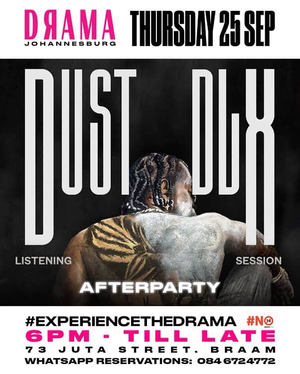 Happy DUST DLX eve 💿

We celebrating in Braam this evening, VRRR!

PreSave - ditto.fm/dust-dlx