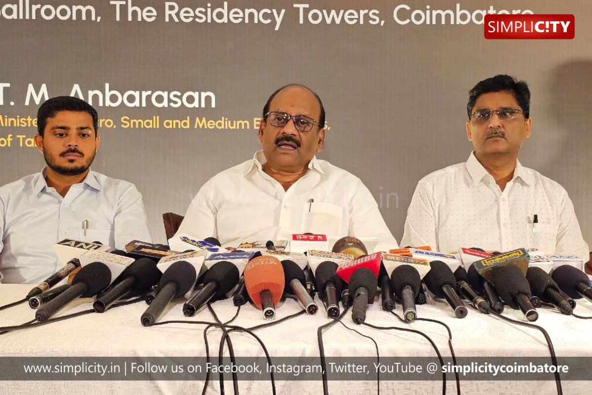 simplicitycbe's tweet image. #photostory
🚀 Tamil Nadu Startup Conference Intro Meet &amp;amp; Industry Interaction Held in Coimbatore; Minister T.M. Anbarasan Participates

#Coimbatore #StartupConference #TamilNadu #TMAnbarasan #Innovation

🚀 தமிழ்நாடு ஸ்டார்ட்அப் மாநாடு அறிமுகம் மற்றும் தொழில்துறை கலந்துரையாடல்…