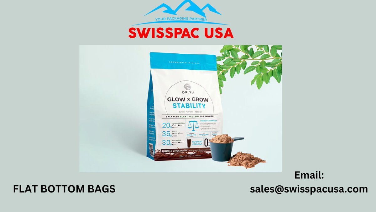 SwissPAC2's tweet image. Our rigid and robust #flatbottombags structure that carries more product volume while remaining visually appealing on the shelf. 
swisspacusa.com
sales@swisspacusa.com
#flatbottom #flatbottombags #flatbottompouches #flatbottompouch #innovation #brand