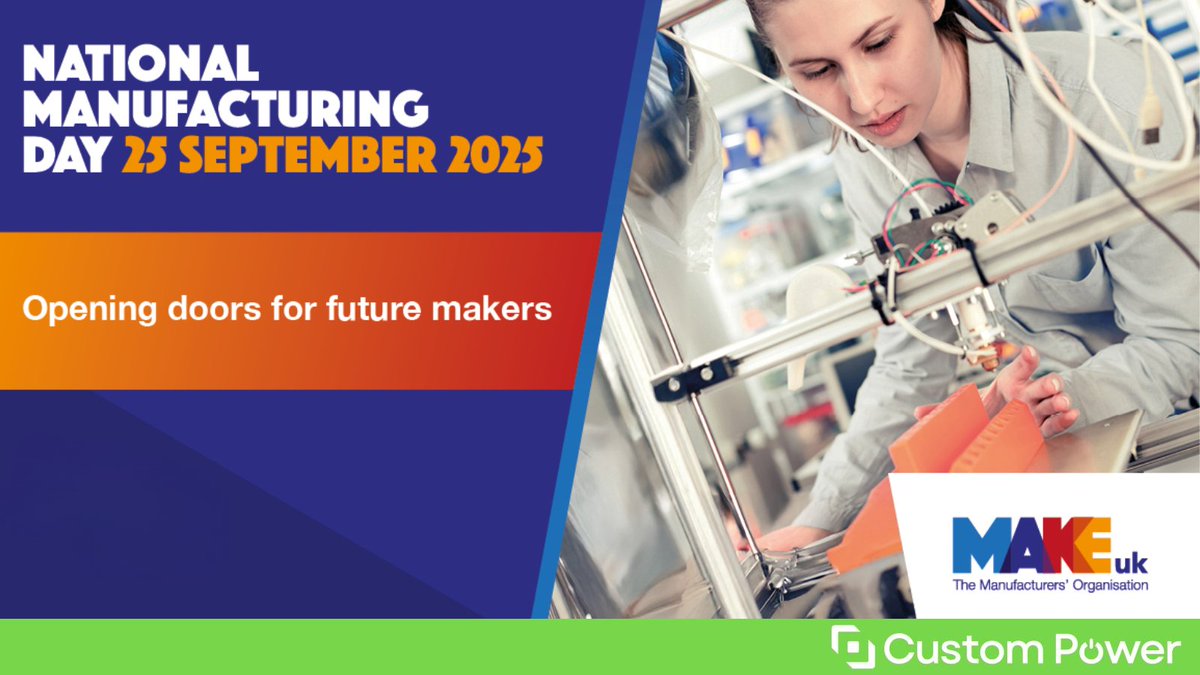 _CustomPower's tweet image. Companies up and down the UK are opening their facilities today to local schools and communities as part of @MakeUK_  National Manufacturing Day. Find out more on the Make UK website: nationalmanufacturingday.org

#MadeInTheUK #Manufacturing #BatteryAssembly