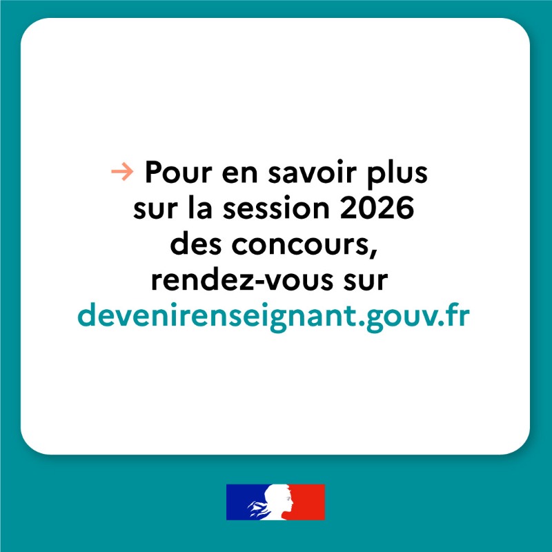 education_gouv's tweet photo. Étudiant ou étudiante en M2 ? Inscrivez-vous pour devenir professeur ! Les inscriptions aux concours bac + 5 pour devenir professeur des écoles, de collège ou de lycée sont ouvertes jusqu’au 6 novembre.

#JeDeviensProfesseur #prof #éducation #concours