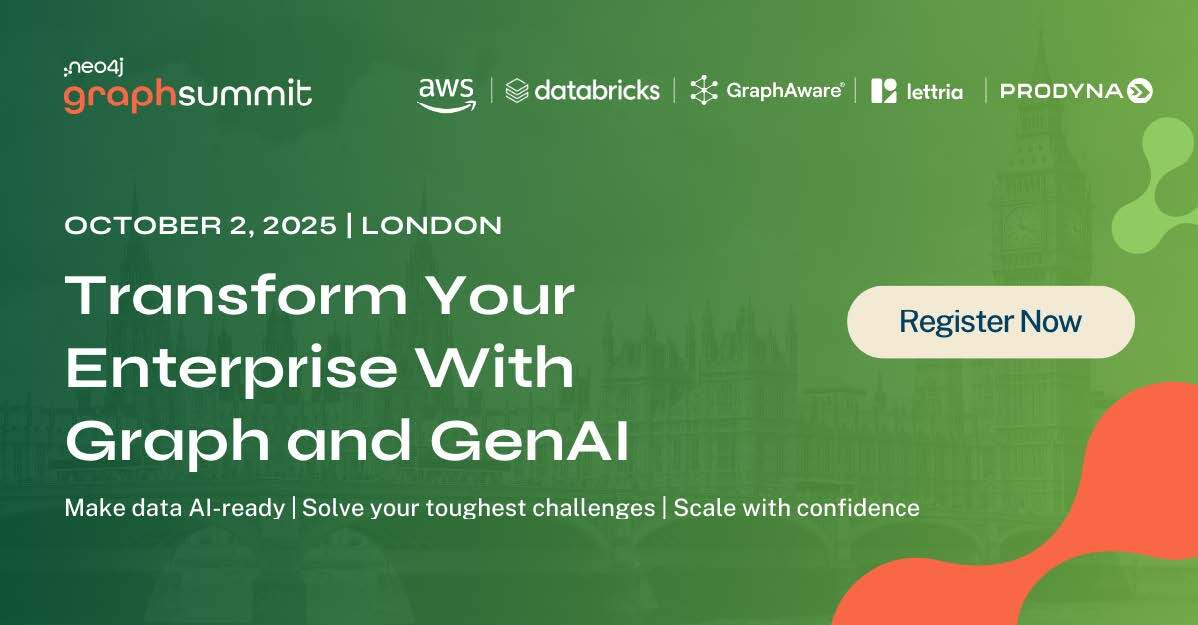 Join us at GraphSummit London on October 2, 2025, at County Hall, London SE1 7PB.

Save your seat now: hubs.ly/Q03KXG700

 #GraphSummit #Neo4j #GenAI #EnterpriseAI #KnowledgeGraph #GraphRAG #DataStrategy