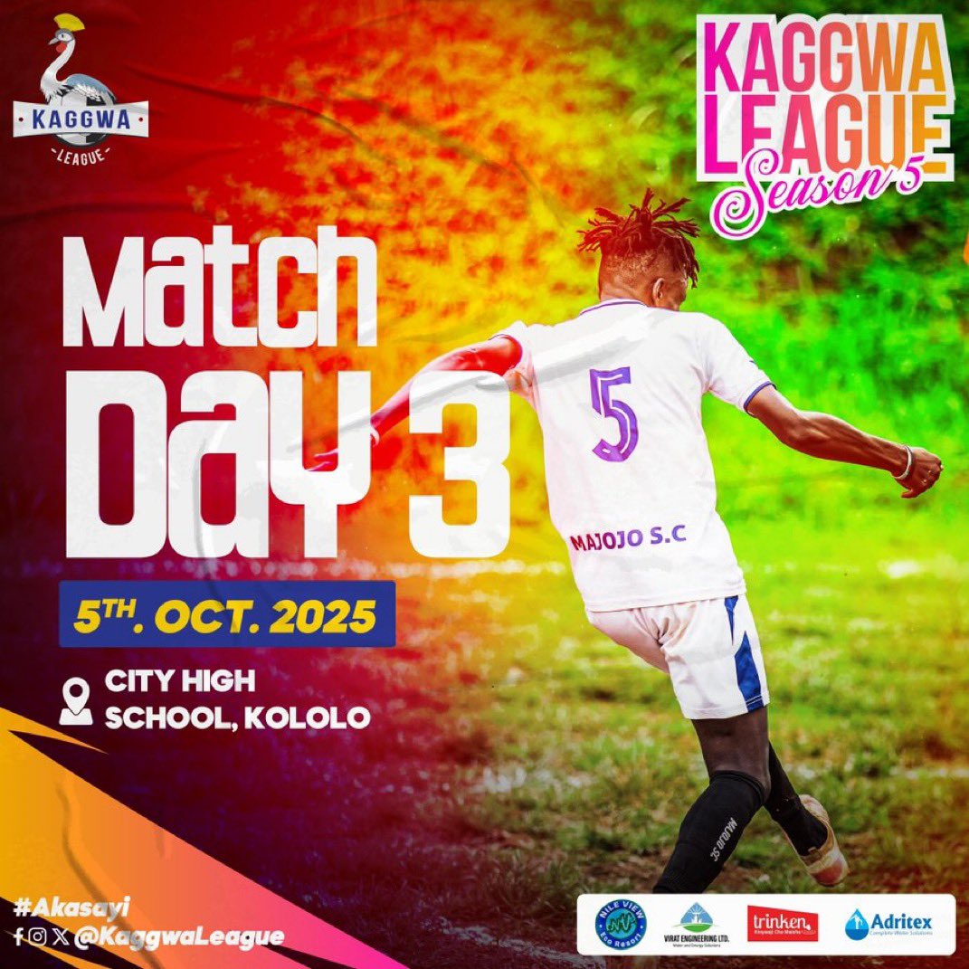Match day 3 📌
5th Oct 2025
We are at City High School, Kololo
Don’t miss 
#Akasayi