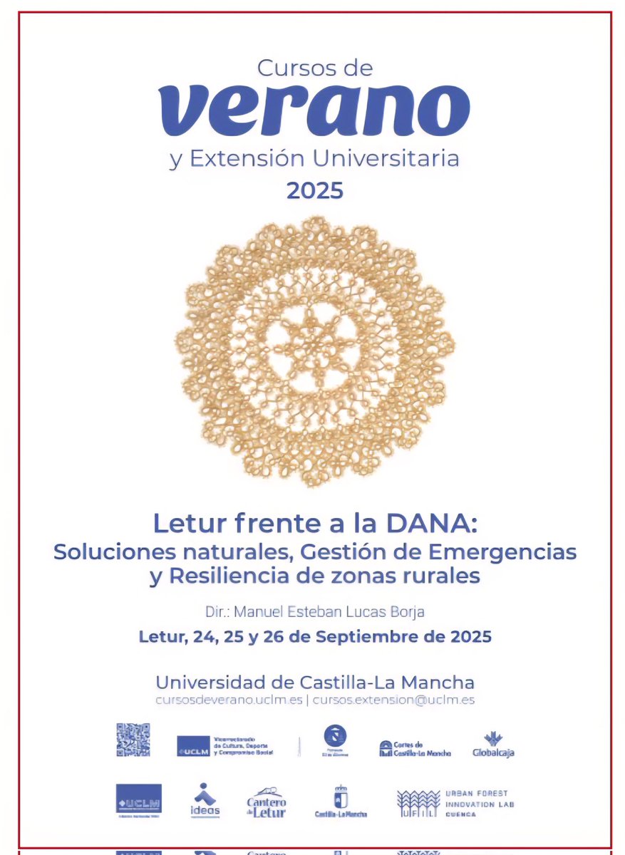 En Letur amaneze (que no es poco).Empezamos el curso de verano <a href="/uclm_es/">Universidad de Castilla-La Mancha</a> <a href="/UCLMdivulga/">UCLMdivulga</a>  <a href="/EtsiamAb/">ETSIAMB ALBACETE</a> que trata de ayudar a comprender lo ocurrido con la DANA de hace casi un año, y estudiar las posibilidades y soluciones a aplicar en el futuro. Estar preparados en un mundo cambiante