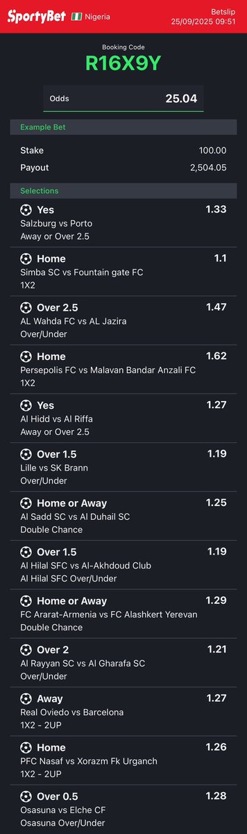 bruce_tips's tweet image. 25 odds for today 
Stake Responsibly ✌️