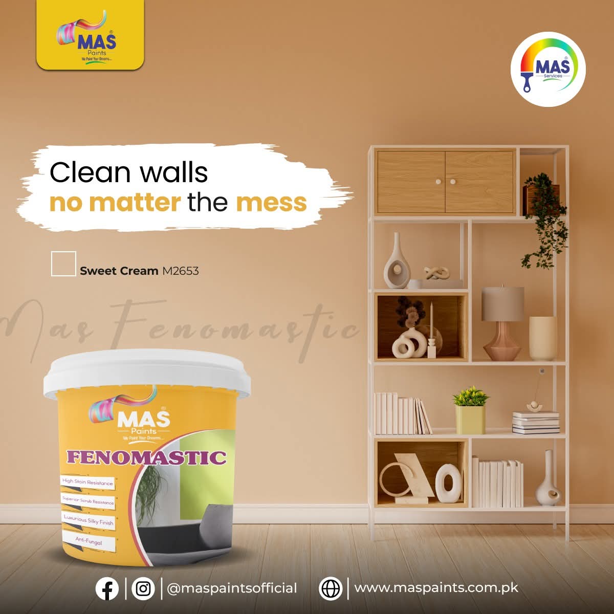PaintsMas's tweet image. Goodbye stains, hello shine.
Mas Fenomastic paint protects your walls from everyday mess, so cleanliness is always within reach.
🌟 Find Colors at: maspaintspvt.com
📞 Call Us at (041) 5482626!

#Fenomastic #StainResistant #SilkEmulsion #PlasticEmulsion #watermatt