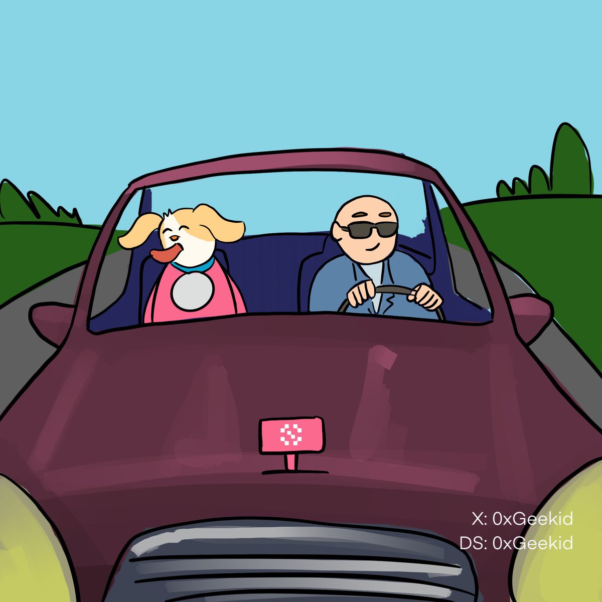 0xGeekid's tweet image. Dobby riding into the future. 
With @SentientAGI shining on the hood - the intelligence driving with us. 🚗💨

#SentientAGI #SENT #Dobby #AGI