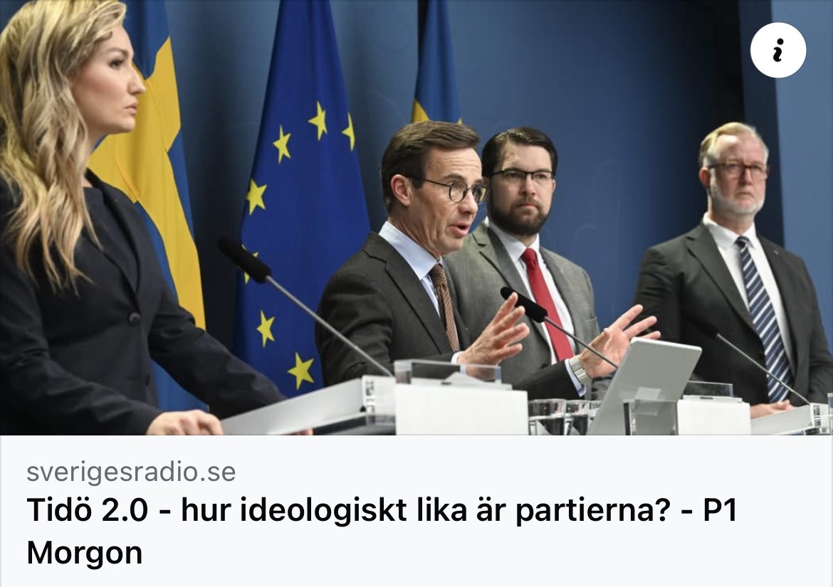 I morse deltog jag i debatt i P1 om Timbros och Oikos projekt Tidö 2.0, med Oikos Arvid Hallén. 
Trist bara att Timbro inte deltog. 

Här kan du höra debatten i efterhand: sverigesradio.se/artikel/tido-2…