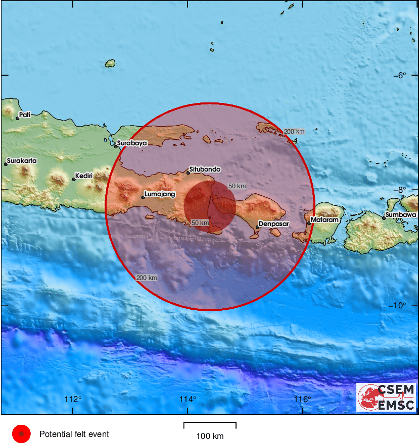 LastQuake's tweet image. #Earthquake (#gempa) possibly felt 56 sec ago in #Indonesia. Felt it? Tell us via:
📱m.emsc.eu/#app
🌐m.emsc.eu
🖥emsc-csem.org
⚠ Automatic crowdsourced detection, not seismically verified yet. More info soon!