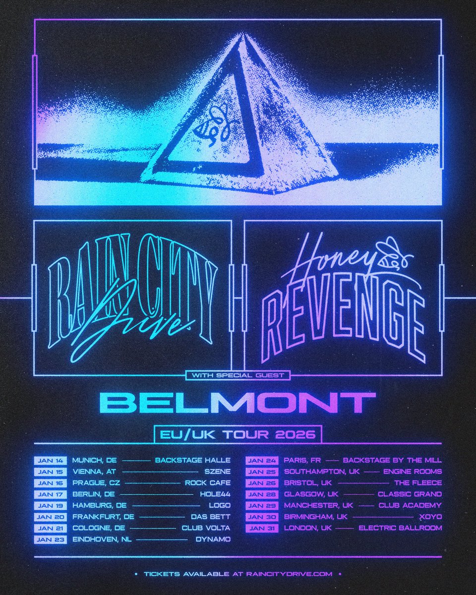 Europe! we're joining forces with our friends <a href="/honeyrevengeca/">Bee Band🐝</a> and <a href="/BelmontChicago/">Belmont</a> to kick off 2026💧🐝 come see us across the pond 

tickets on sale Monday, September 29th @ 11am CEST / 10am UK