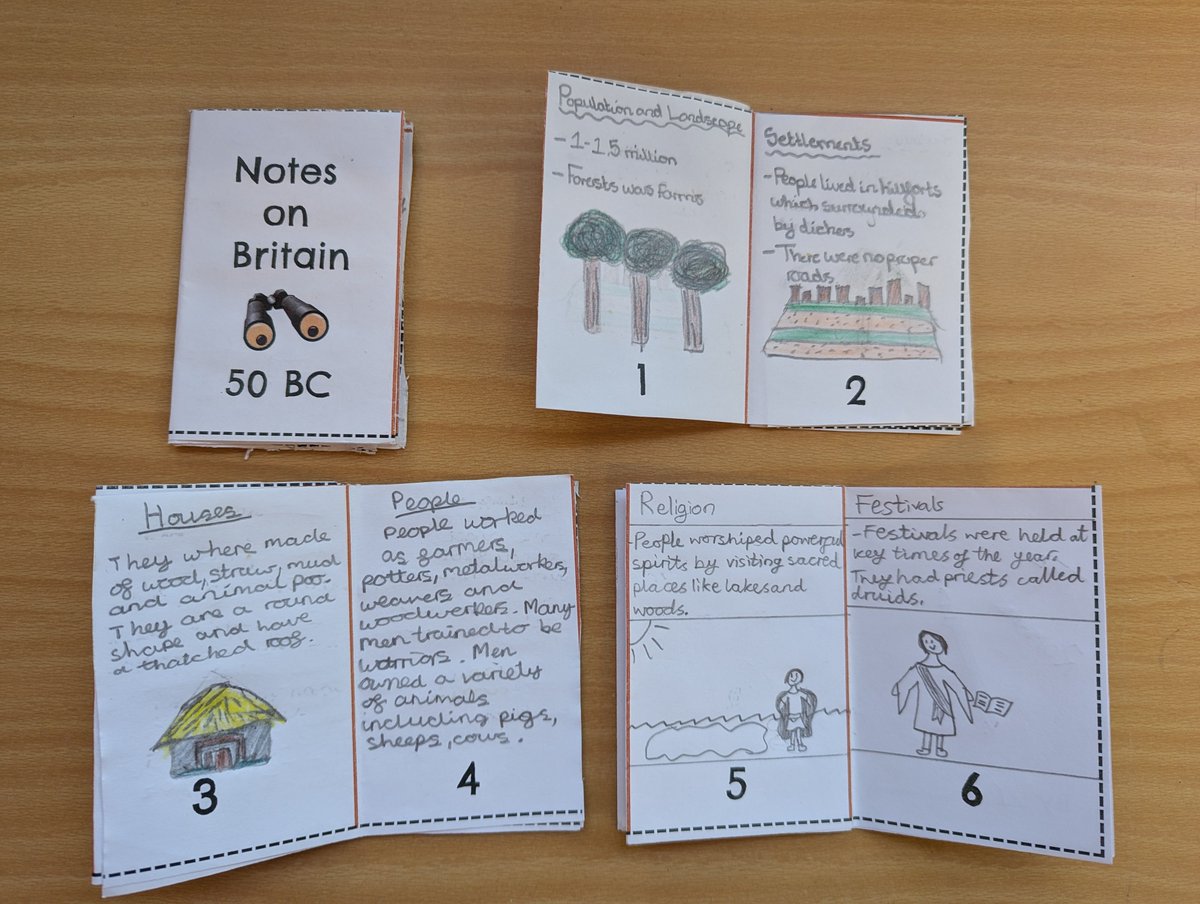 Ibis class have been learning about what life in Britain was like before the Roman's invaded. They made little books to record their new knowledge.