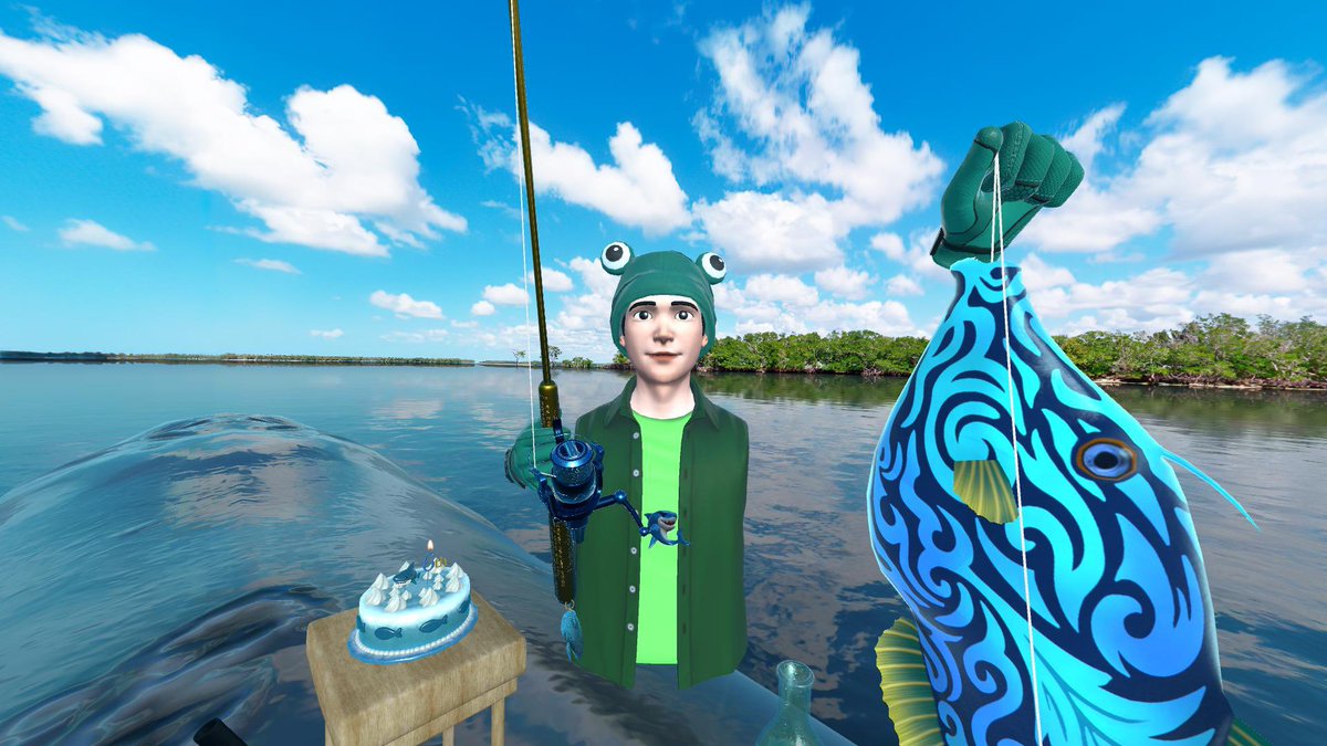 kaeruvr's tweet photo. リアルVRフィッシング
6周年イベントが始まりました🎣
クーポンコード
『THANKYOUFANS』で
6周年のリール・ロッド入手!
6周年記念魚種の一つ
リーフドラゴンフィッシュを
釣り上げ記念撮影📷
#MetaQuest3 #RVRF https://t.co/i5yE2yDxGM