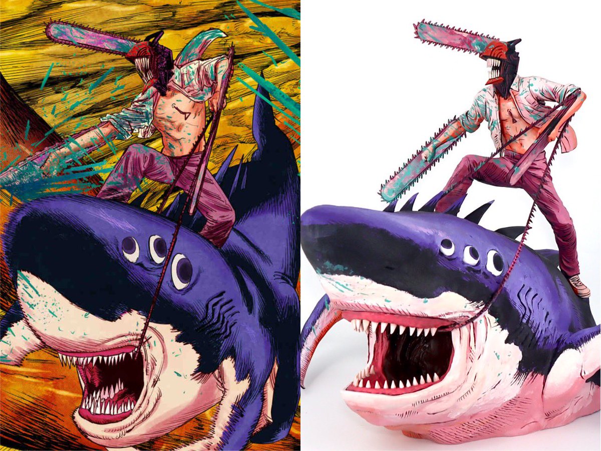 一番くじチェンソーマン ラストワン カラー漫画風に塗ってみました