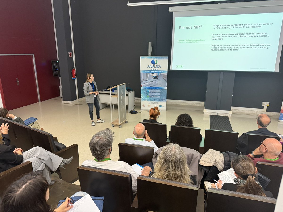 Hoy en #Donosti con <a href="/IzadiCalidad/">Izadi Calidad</a> 

#JornadasAnaliza

#Facultad #Químicas #UPV 

#Calidad y #SeguridadAlimentaria 

Núria Villaró Torrent. Especialista de producto en segmento #alimentación #BUCHI Ibérica
#Tecnología #NIR: la aliada clave en el sector #lácteo.