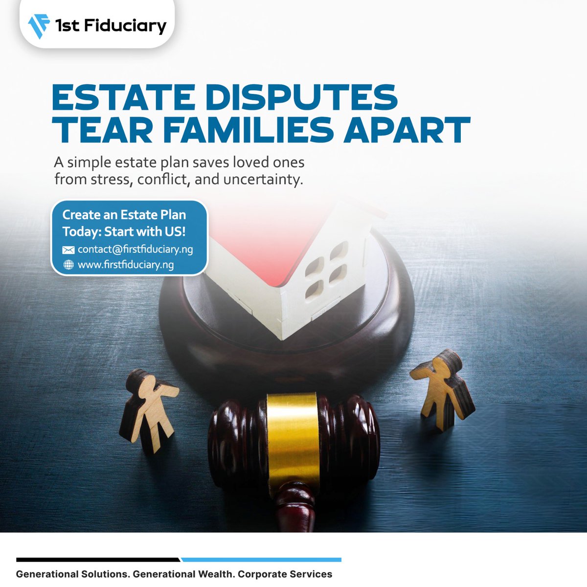 Firstfiduciary's tweet photo. Estate disputes cause stress, conflict, and broken relationships.
An estate plan keeps your loved ones united.

📩 Begin with us today: contact@firstfiduciary.ng

#EstatePlanning #WealthManagement #GenerationalWealth #PeaceOfMind #familyestate #firstfiduciary https://t.co/apRgcggctx