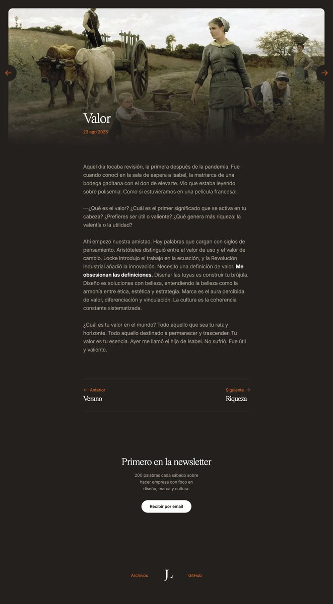 1/ Ya está lanzada la versión web de las columnas. Está subida a Github y la hemos llamado Blook = Blog + Book.

Óscar <a href="/misteroom/">O Óscar</a> ha desarrollado todo el código 🧡

Empezamos de cero y hemos acabado en una semana.

Puede usarse como blog, versión web de libro y de newsletter.