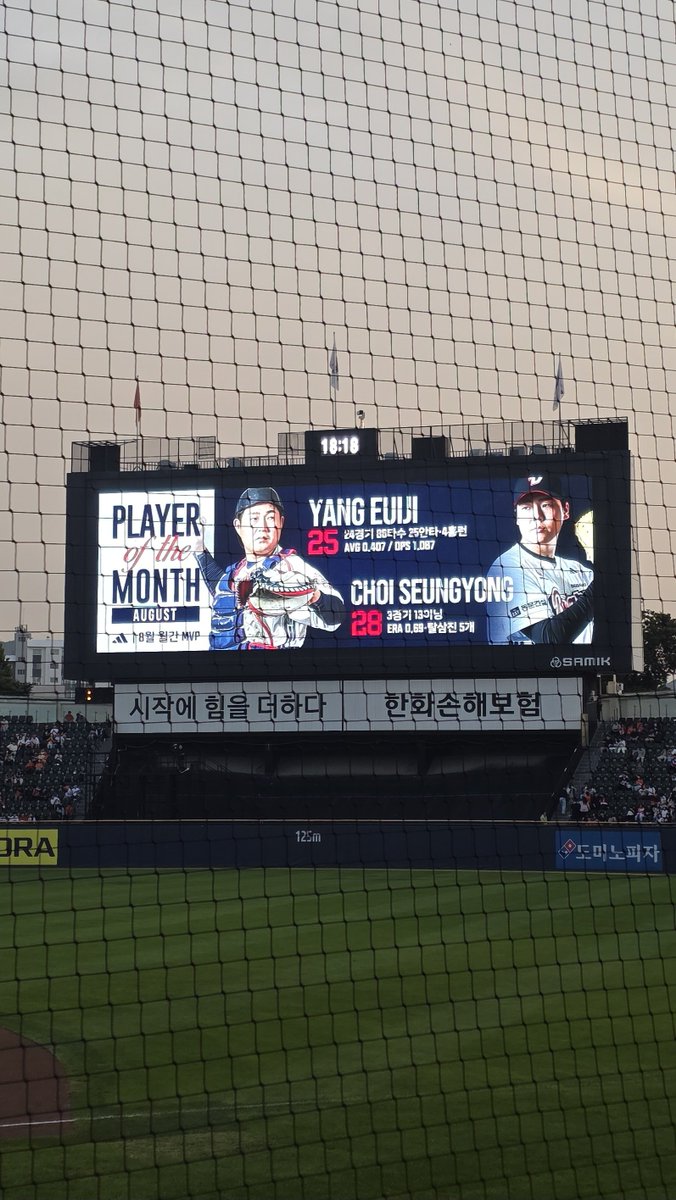 8월 월간 MVP 양의지 최승용 😭