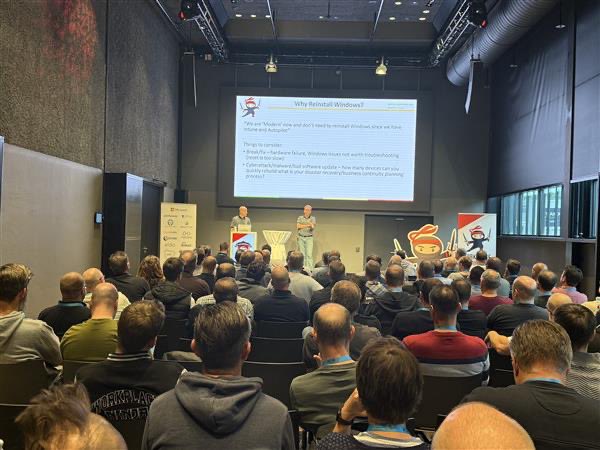 2pintsoftware's tweet image. 🥷Last day at the @wpninjasummit in Baden.  Exciting day ahead.  Our first two sessions are done and one demo left for #deployR. Don’t miss @phil2pint last speaking session with @matbg. 

#WPNinjaS #systemsmanagement #Endpoints #cyberresiliency #Recovery