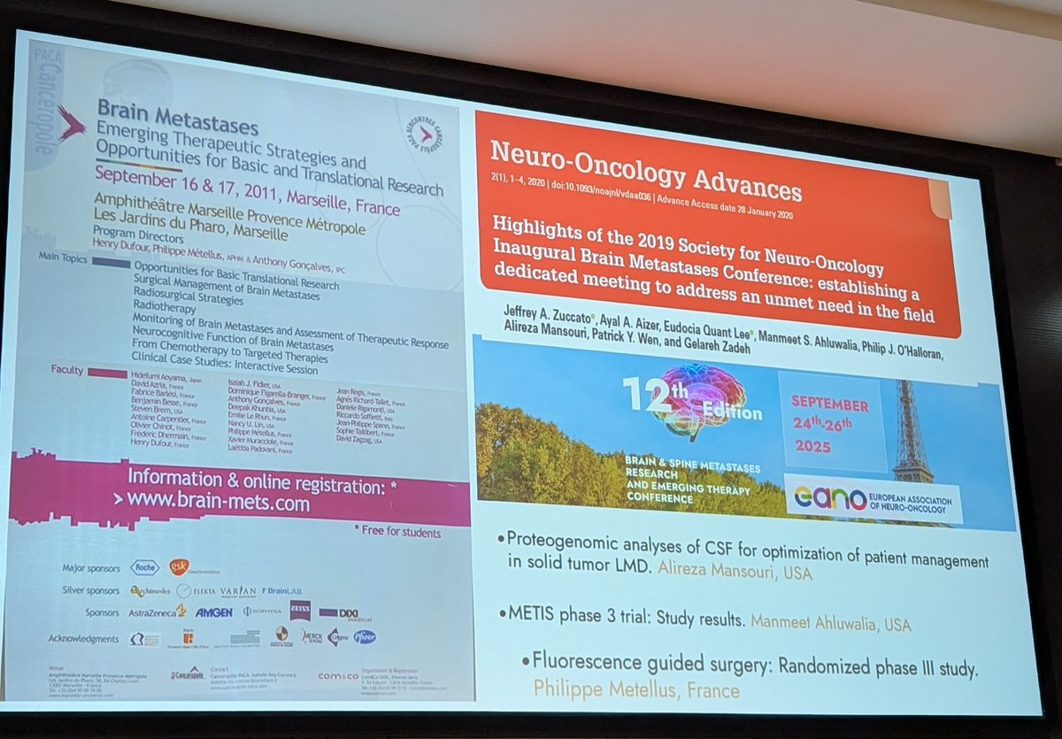 DrAMansouri's tweet image. Short but sweet trip to Paris, presenting our emerging data on CSF proteomics for leptomeningeal disease. Great to see the wonderful evolution and growth of this meeting over the years! @BrainTumorDoc @EANOassociation