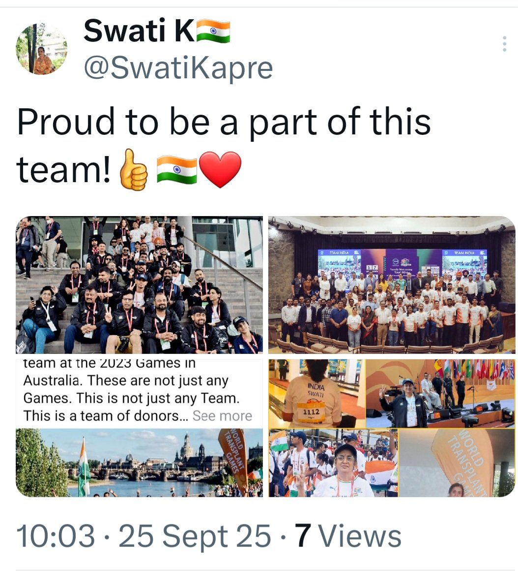 Life time memories. Thanks to 🙏🙏🇮🇳🇮🇳❤️ <a href="/TeamIndiaWTG/">Team India @ World Transplant Games</a> <a href="/ORGANINDIA1/">ORGAN INDIA</a>
