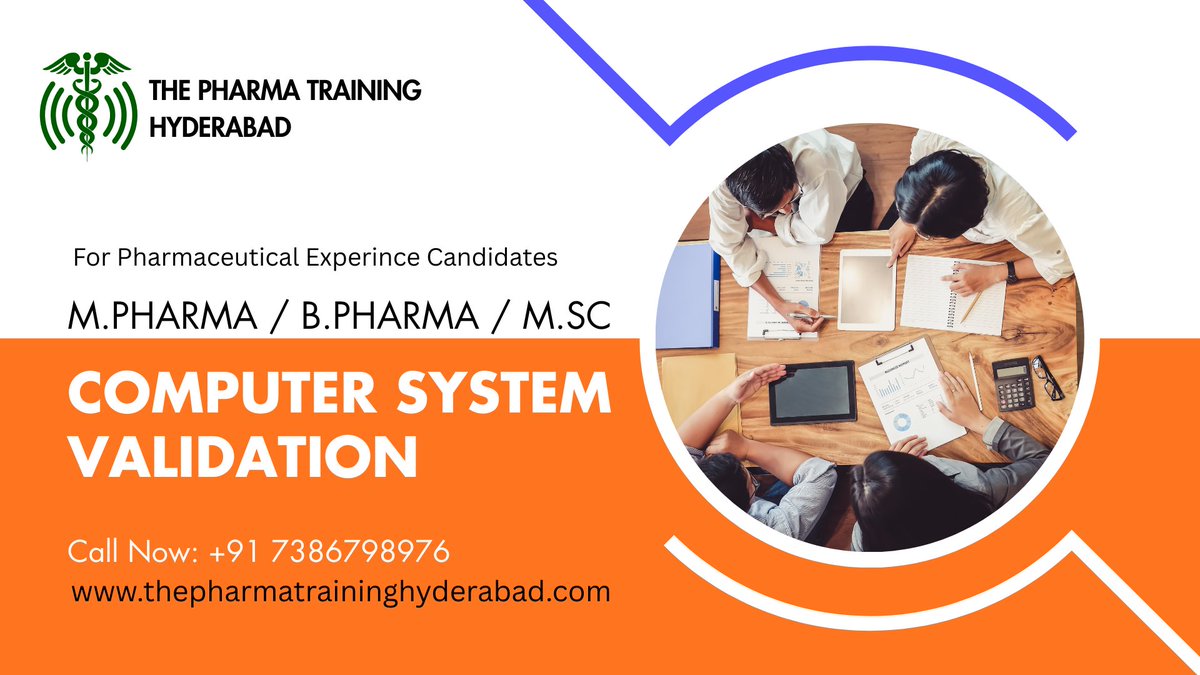 THEPHARMA378021's tweet image. The Pharma Training Hyderabad
thepharmatraininghyderabad.com
#ComputerSystemValidation #CSVTraining #PharmaValidation #CSVPharma #21CFRPart11 #GxPCompliance #CSVJobs #CSVTrainingHyderabad #PharmaCSV #ValidationExperts #CSVDocumentation #PharmaTrainingInstitute #BestCSVTraining #CSV