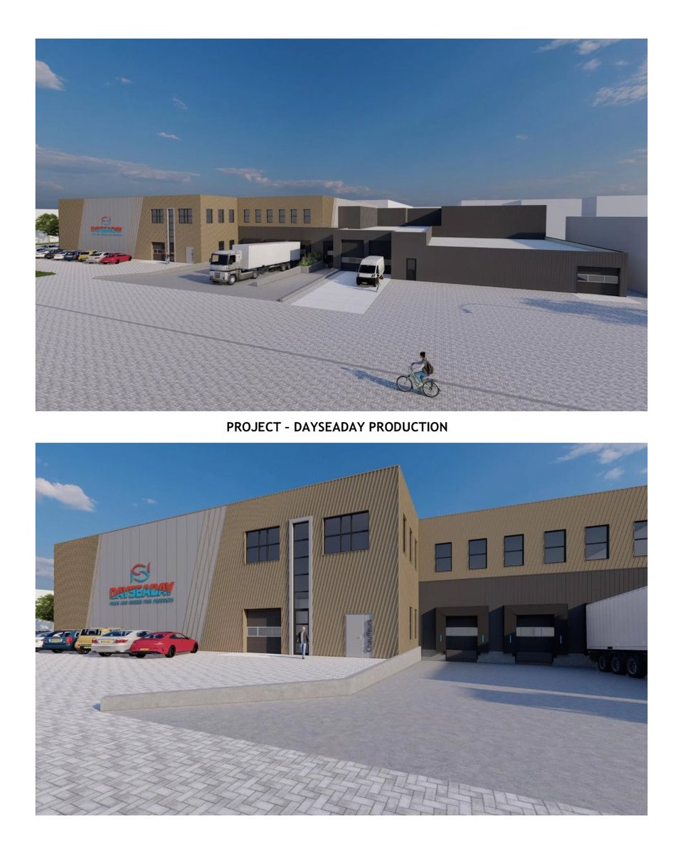 3D VISUALISATIE 

Dayseaday Group heeft 2 nieuwbouw- projecten lopen. Dayseaday Frozen krijgt er een nieuwe locatie bij en Dayseaday Productie word uitgebreid! Wij zijn ontzettend enthousiast en delen daarom nu ook de 3D visualisatie met jullie. Wat vinden jullie ervan? 🤩🐟